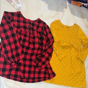 NWOT 2pc yellow and red Carters Gurls Dresses 3T